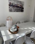 Eettafel van massief hout – wit geverfd, Huis en Inrichting, Tafels | Eettafels, Ophalen, Eikenhout, Landelijk, Vijf personen of meer