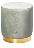 Pastelgroene Velvet Hocker / Voetenbank, Huis en Inrichting, Banken | Voetenbanken en Poefen, Minder dan 50 cm, Rond, Ophalen of Verzenden