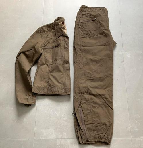 Sandwich pak broek jasje groen bruin maat 40 42, Kleding | Dames, Jasjes, Kostuums en Pakken, Zo goed als nieuw, Kostuum of Pak