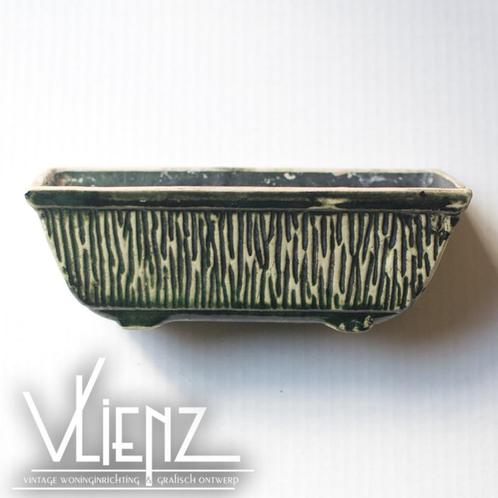 Vintage cactusbak, cactuspot rechthoekig groen, plantenpot, Verzamelen, Retro, Huis en Inrichting, Ophalen of Verzenden