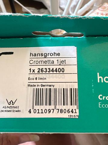 Water besparende douchekop Hans Grohe nieuw! beschikbaar voor biedingen