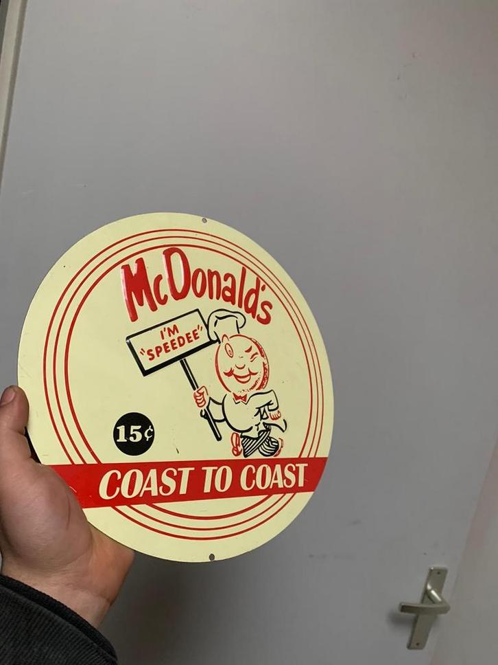 Vintage McDonald's Reclamebord - Coast to Coast, Verzamelen, Merken en Reclamevoorwerpen, Gebruikt, Reclamebord, Ophalen