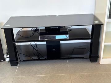 Zwarte TV tafel van glas Zo goed als nieuw! beschikbaar voor biedingen