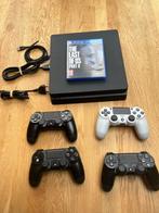 Ps4 slim black 500gb met 4 controllers, Spelcomputers en Games, Spelcomputers | Sony PlayStation 4, Refurbished, Ophalen of Verzenden