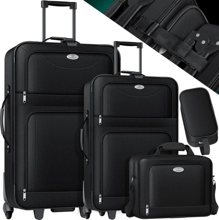KESSER Travel Suitcase Set, 4-Piece Trolley Suitcase Se, Sieraden, Tassen en Uiterlijk, Koffers, Zo goed als nieuw, Hard kunststof