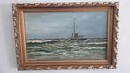 SCHILDERIJ INGELIJST ZEEGEZICHT A.J.VAN DER SPEK, Antiek en Kunst, Ophalen of Verzenden
