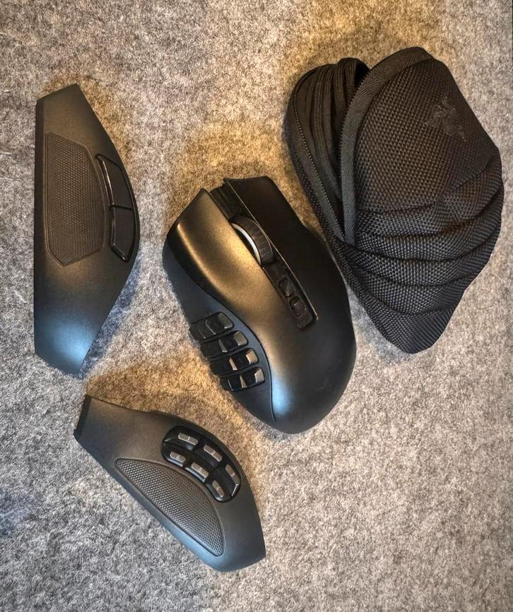 Razer Naga Pro Draadloze Muis + Tas, Computers en Software, Muizen, Zo goed als nieuw, Muis, Rechtshandig, Draadloos, Gaming muis