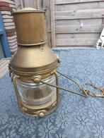 Oude koperen scheepslamp van Anchor., Antiek en Kunst, Antiek | Lampen, Ophalen of Verzenden
