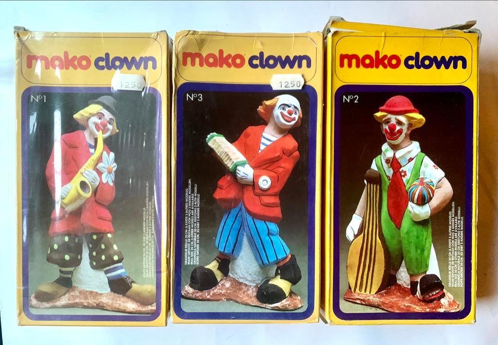 Vintage 3 Mako clown gips gipssets clowns, Hobby en Vrije tijd, Knutselen, Ophalen of Verzenden, Nieuw