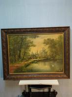 Schilderij van R. Hooghe - Landschap met meer, Antiek en Kunst, Kunst | Schilderijen | Klassiek, Ophalen