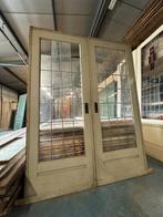 Set schuif / en-suite deuren met glas in lood 218x166cm., Ophalen