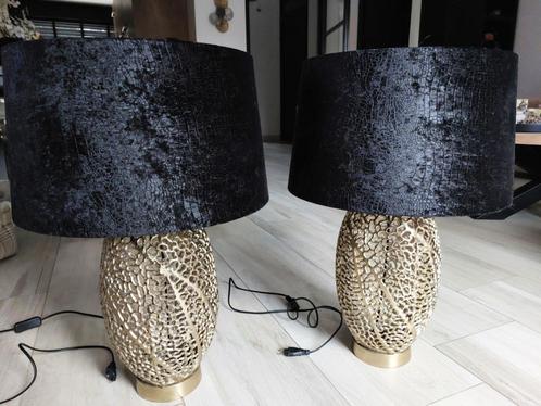 Tafellampen Sinula gold, Huis en Inrichting, Lampen | Tafellampen, Zo goed als nieuw, 50 tot 75 cm, Metaal, Stof, Ophalen
