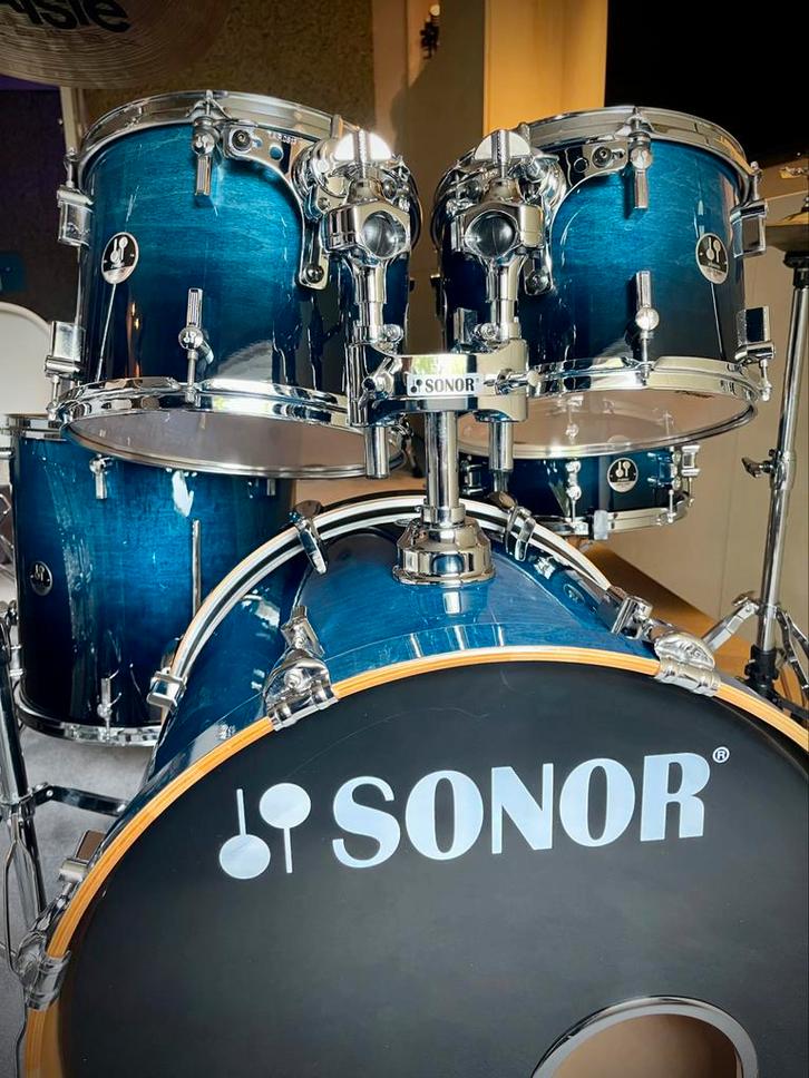Sonor Force 2007 Stage 2 set Blue Fade, in nieuwstaat!!, Muziek en Instrumenten, Drumstellen en Slagwerk, Zo goed als nieuw, Overige merken