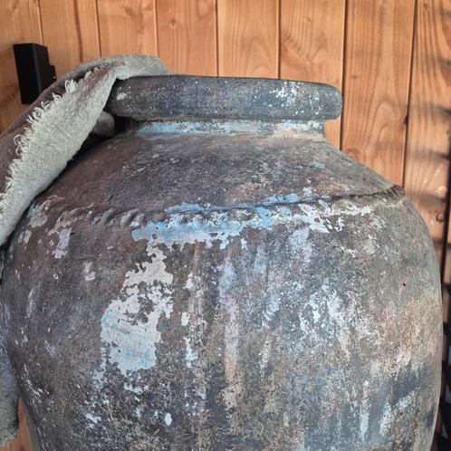Landelijke kruik, claypot XL, grote stenen kruik, India, kle, Tuin en Terras, Bloempotten, Nieuw, Aardewerk, Binnen, 40 cm of meer