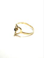 18k gouden ring met een saffier, ., Ophalen of Verzenden, Zo goed als nieuw, Met edelsteen