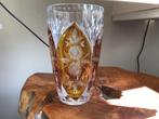Art deco kristal geslepen vaas,amber kleurige vaas met bloem, Antiek en Kunst, Antiek | Glas en Kristal, Ophalen