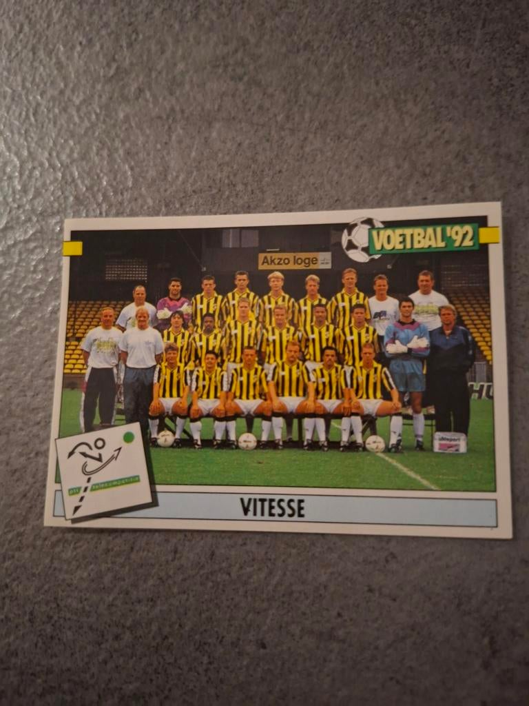 Panini sticker Voetbal 92. Teamfoto Vitesse., Hobby en Vrije tijd, Verzenden, Zo goed als nieuw, Sticker