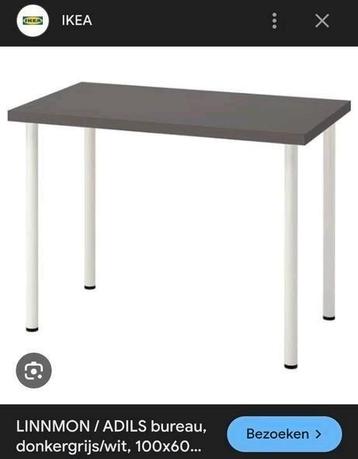 IKEA LINNMON / ADILS Bureau - Donkergrijs / Wit beschikbaar voor biedingen