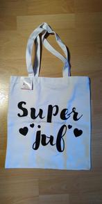 katoenen / canvas tas voor juf, Ophalen of Verzenden, Nieuw, Wit