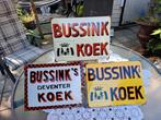Set van 3 zeldzame oude emaille borden Bussink.s Koek, Verzamelen, Merken en Reclamevoorwerpen, Ophalen of Verzenden, Gebruikt