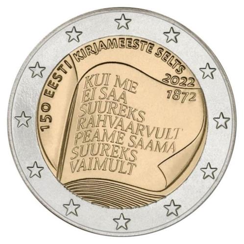 Twee Euromunt Estland: Literatuur [2022] UNC, Postzegels en Munten, Munten | Europa | Euromunten, Losse munt, 2 euro, Estland