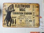 Fleetwood Mac Ticket Metalen bird1977 Toronto Concert M, Ophalen of Verzenden, Nieuw, Poster, Artwork of Schilderij