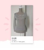 Divided top maat S 36 zilver, Kleding | Dames, Tops, Ophalen of Verzenden, Zo goed als nieuw, Maat 36 (S), Korte mouw