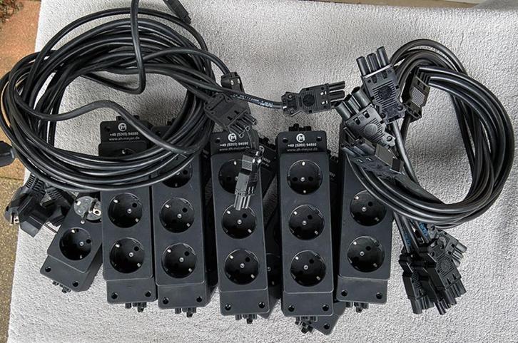 10 setjes Wieland Netbox 3 voudig met kabels, Gst18, Doe-het-zelf en Verbouw, Elektra en Kabels, Zo goed als nieuw, Stopcontact