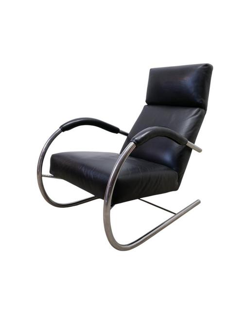 Leren Speedster fauteuil van Gerard van den Berg, Huis en Inrichting, Fauteuils, Gebruikt, Leer, Metaal, 50 tot 75 cm, Minder dan 75 cm