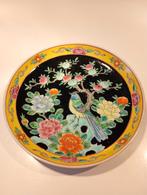 Vintage Porseleinen Bordje met Vogel en Bloemen, Ophalen of Verzenden