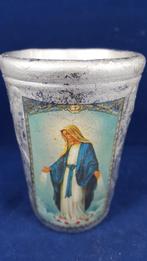 Vintage kerstdecoratie: kaars in aardewerk potje Maria. W3, Tweedehands verkoop, Tweedehands verkoop, Gebruikt, Ophalen of Verzenden