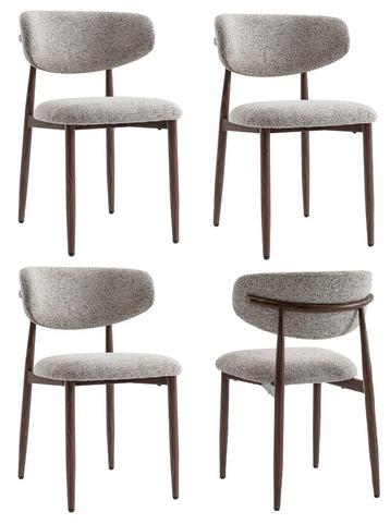 Japandi eetkamerstoelen Beige/Bruin Walnoot/Naturel Houtlook beschikbaar voor biedingen