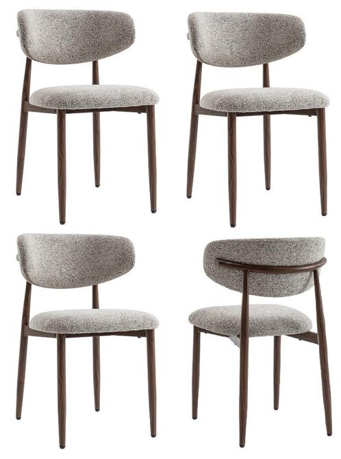 Japandi eetkamerstoelen Beige/Bruin Walnoot/Naturel Houtlook, Huis en Inrichting, Stoelen, Nieuw, Vijf, Zes of meer stoelen, Hout