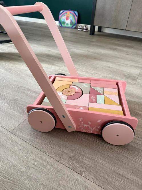 Little Dutch Blokkenkar Flowers, Kinderen en Baby's, Speelgoed | Houten speelgoed, Gebruikt, Overige typen, Ophalen of Verzenden