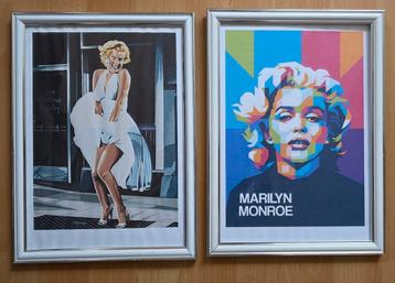 Set van 2 Marilyn Monroe Posters, Ingelijst 32x23,5 cm beschikbaar voor biedingen