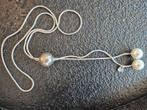 Ketting Didi parel grijs wit zilver, Ophalen of Verzenden, Zo goed als nieuw, Grijs, Overige materialen