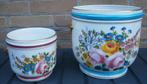 Set van 2 antiek porseleinen potten,gemerkt. H 20+13cm.Gaaf., Antiek en Kunst, Antiek | Porselein, Ophalen of Verzenden