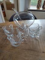 Glazen Punch Bowl Set, Ophalen, Gebruikt, Glas, Kom(men)