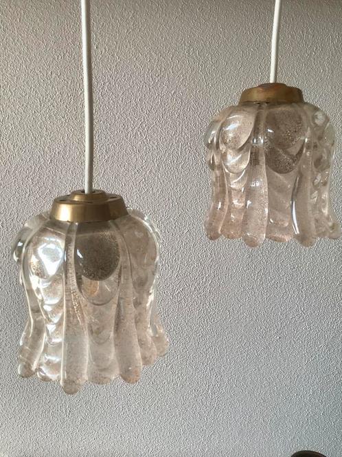 2  bijzondere hanglampjes, Huis en Inrichting, Lampen | Hanglampen, Zo goed als nieuw, Minder dan 50 cm, Glas, Ophalen of Verzenden