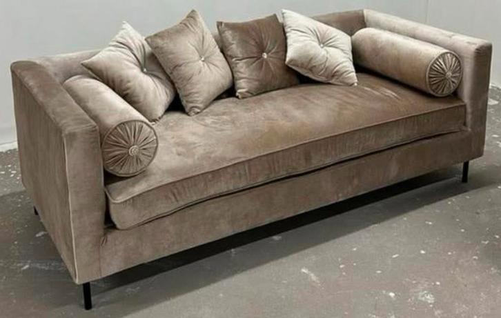 Prachtige velvet velours bank, Huis en Inrichting, Banken | Bankstellen, Zo goed als nieuw, Rechte bank, 75 tot 100 cm, Stof, Ophalen of Verzenden