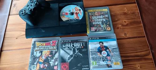 Ps3 slim met spellen en 3 controllers, Spelcomputers en Games, Spelcomputers | Sony PlayStation 3, Zo goed als nieuw, Slim, 120 GB