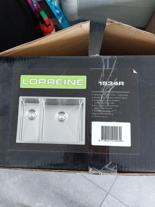 1,5 RVS spoelbak - Lorreine 1534R, Huis en Inrichting, Keuken | Keukenelementen, Nieuw, Minder dan 100 cm, 50 tot 100 cm, Minder dan 25 cm