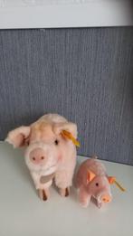 Steiff twee varkens knuffels 20cm en 10cm, Ophalen of Verzenden, Zo goed als nieuw, Overige typen