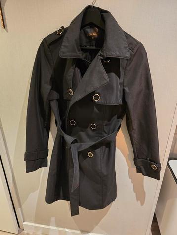 Damesjas trenchcoat zwart maat M beschikbaar voor biedingen