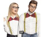 3 delig Nerd setje voor volwassenen, Carnaval, Nieuw, Overige maten, Ophalen of Verzenden