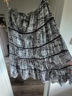 Zwart/witte print plussize lange wijde rok MS mode 48-50, Rok, Zwart, Ophalen of Verzenden, MS Mode