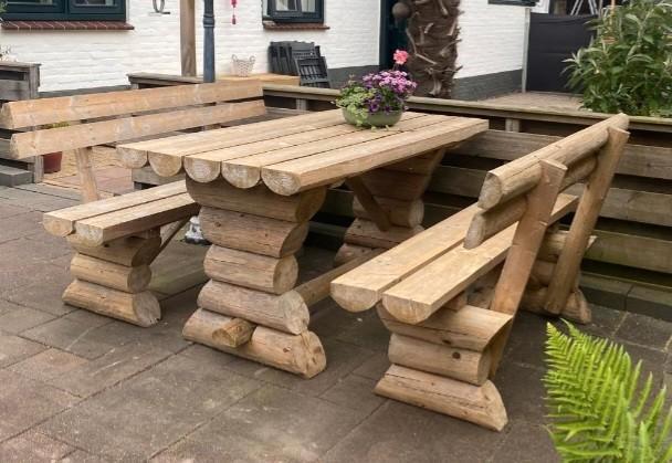Stamset. Picknicktafel. Mancave. Tuinset. Loungeset., Tuin en Terras, Picknicktafels, Nieuw, Rechthoekig, Ophalen