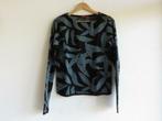 Esprit trui zwart met petrol blauwe bladeren maat M, Kleding | Dames, Truien en Vesten, Maat 38/40 (M), Zwart, Ophalen of Verzenden