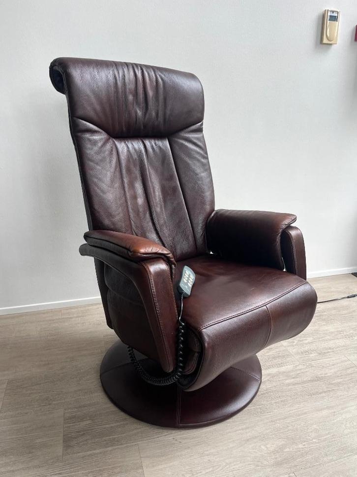 Prominent Sta Op Relaxfauteuil Bruin Leer Goteborg sta-op, Huis en Inrichting, Fauteuils, Zo goed als nieuw, Leer, Minder dan 50 cm