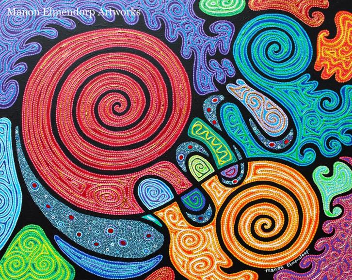 Handgeschilderd Schilderij "Colour Your Life" Nieuw, Antiek en Kunst, Kunst | Schilderijen | Abstract, Ophalen of Verzenden